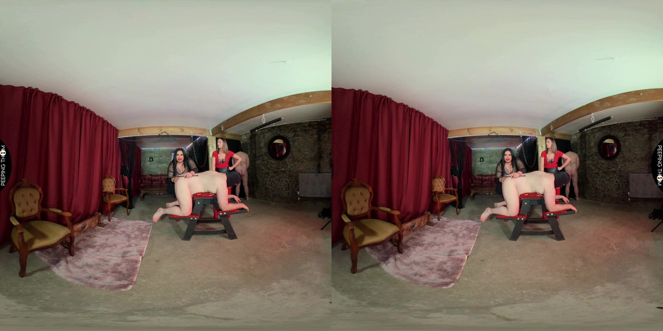 Mia and Aveena - Double Spanking - PeepingThom