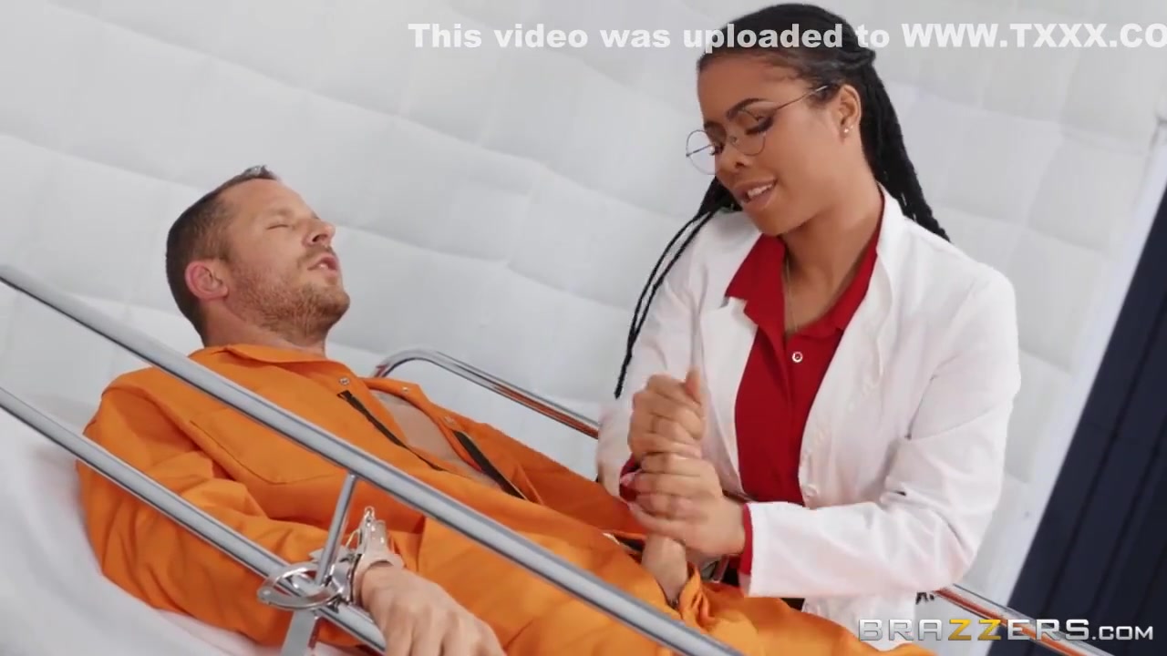 Scott Nails And Kira Noir In A Black Nurse Wanks A Prisoners Big White Cock Before Taking It Vaginally