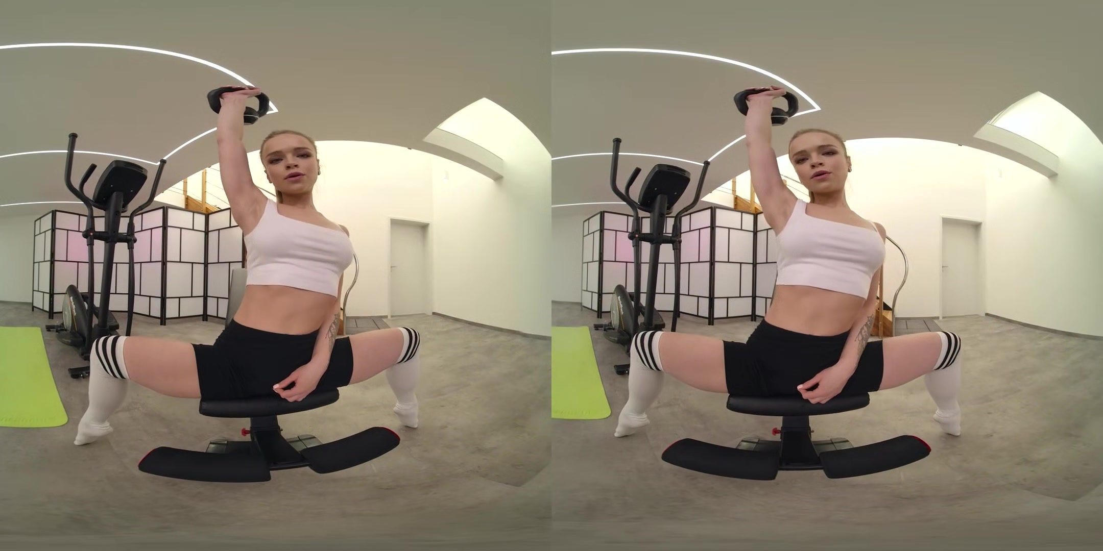 Flexible Anal in the Gym - Cute Blonde Teen Pornstar POV