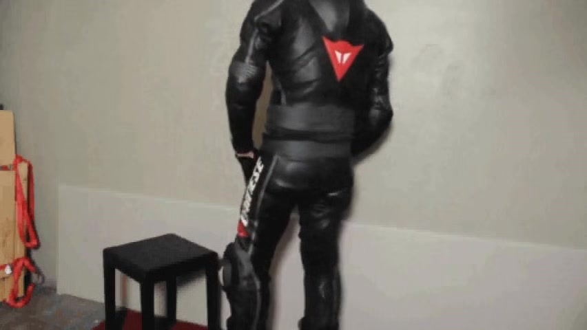leather biker gear cum load