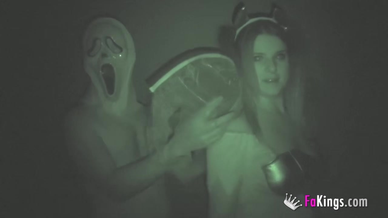 18 YO girl caught in the Halloween party
