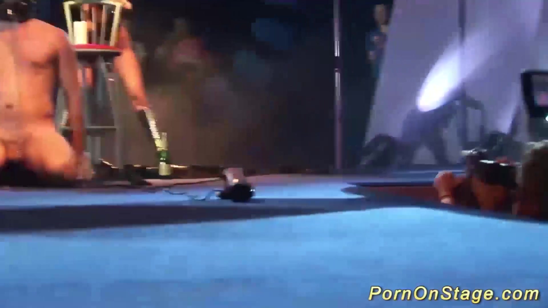 extreme fetish show on public show stage
