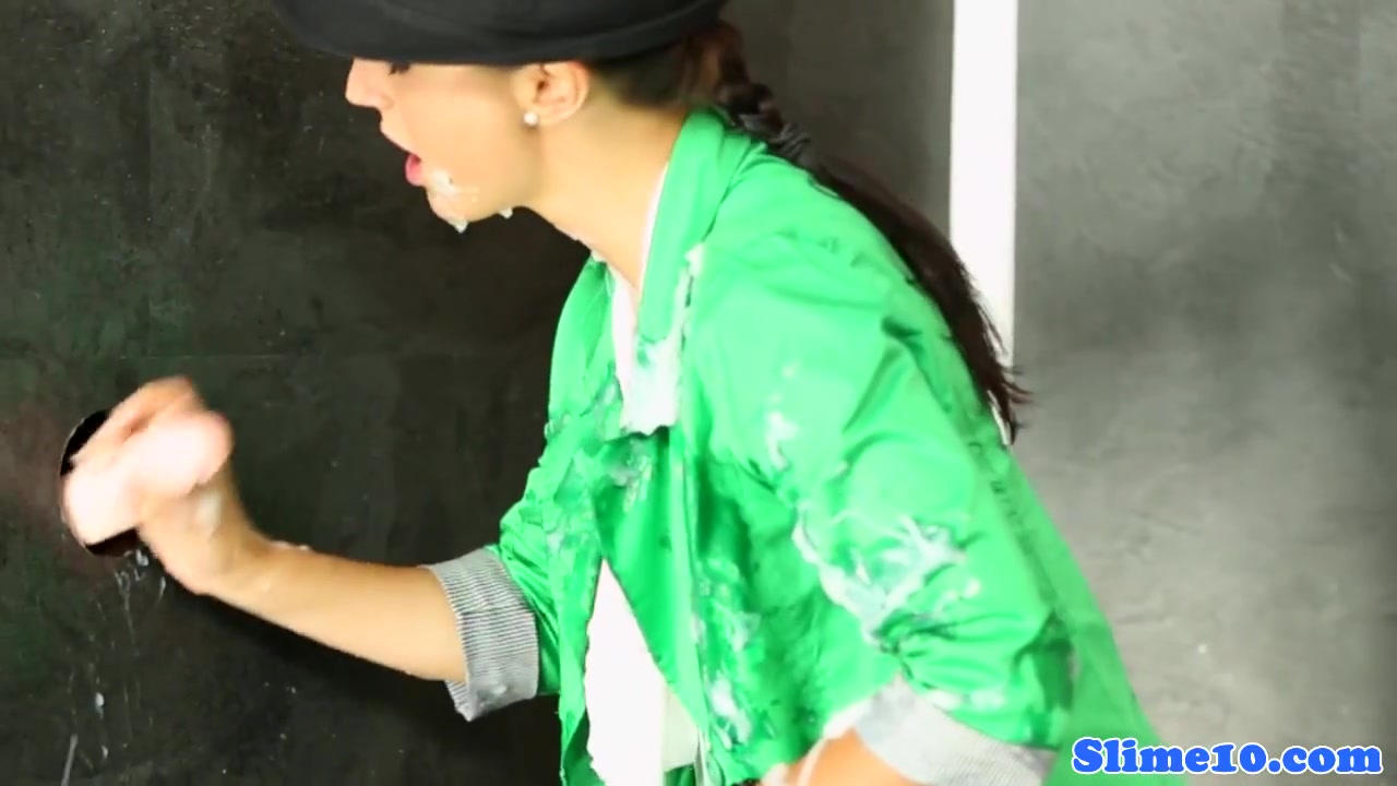 Young posh brunette private bukkake party