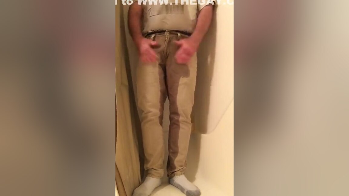 Male self piss shower and masturbation