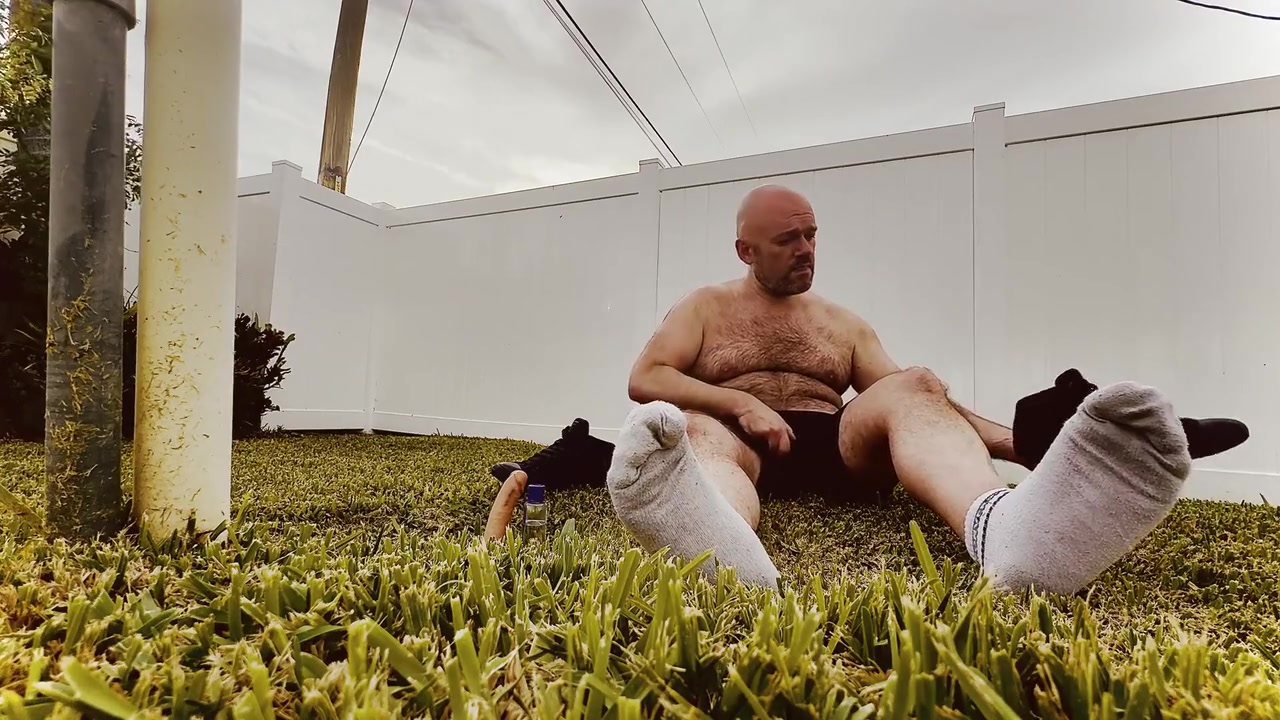 Jerking Off In The Yard