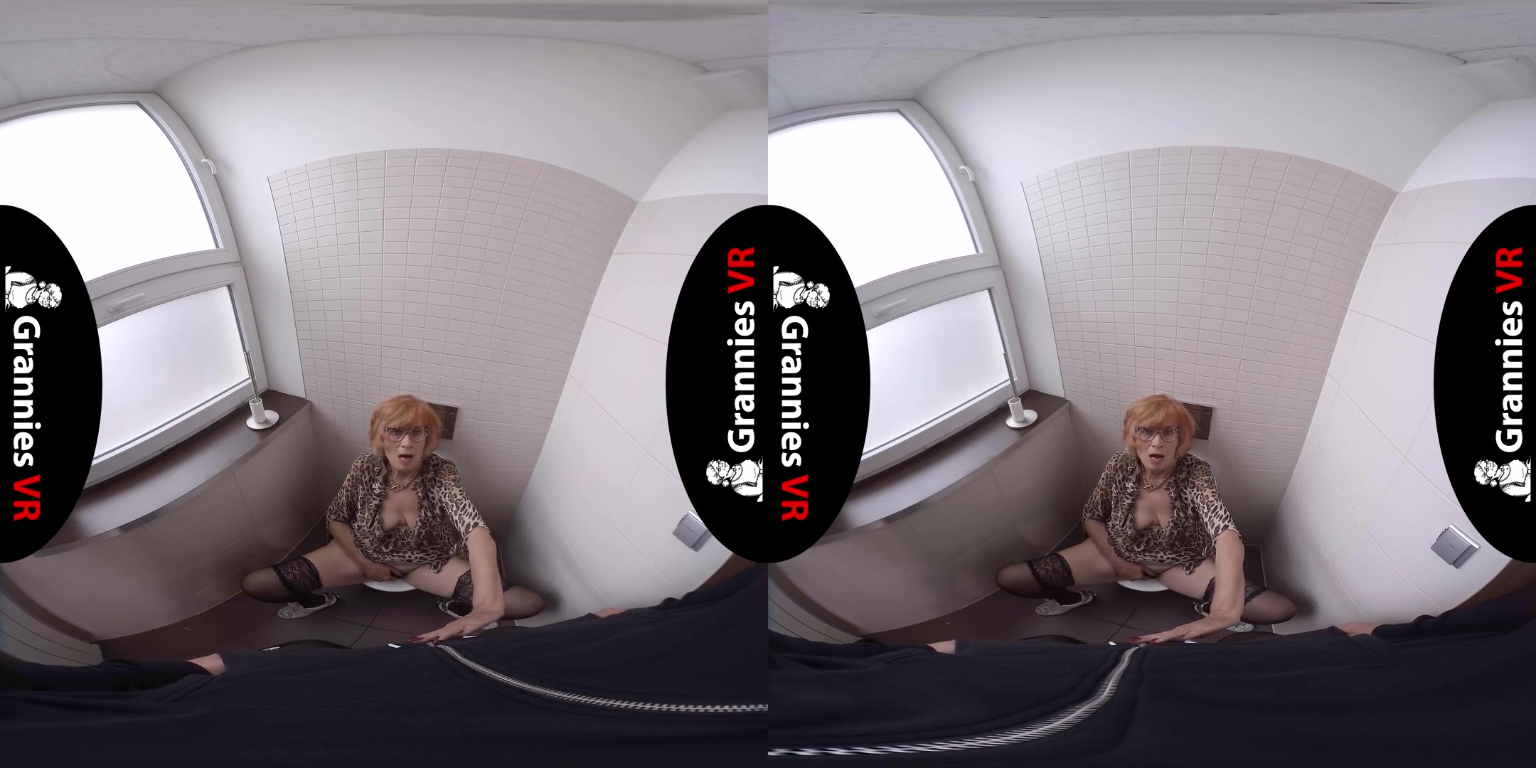 Lady Cruela - Blowjob in Restroom; Redhead Busty GILF Blowjob