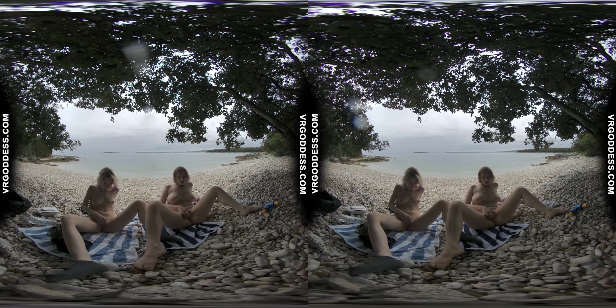 Rainy Day At Tropical Nude Beach With Diana And Ingrida