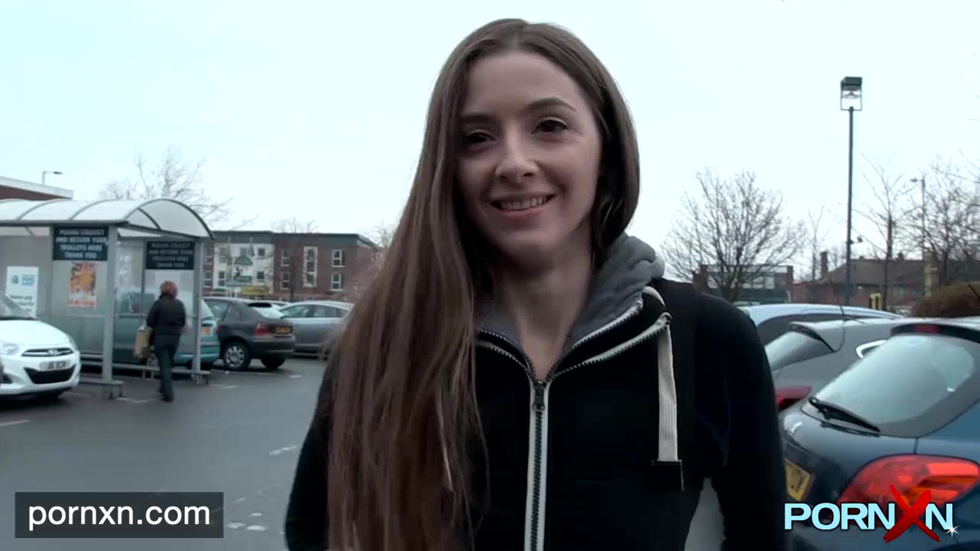 British skinny Leyla flashing in London
