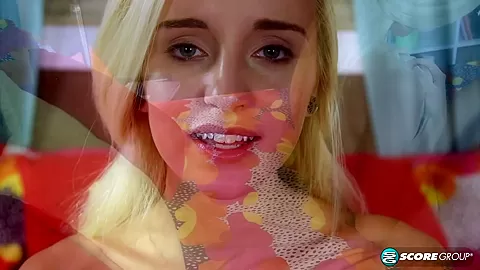 Blonde teen 18+ Naomi Woods Displays Her Tight Tanlined Body And Masturbates On-Camera