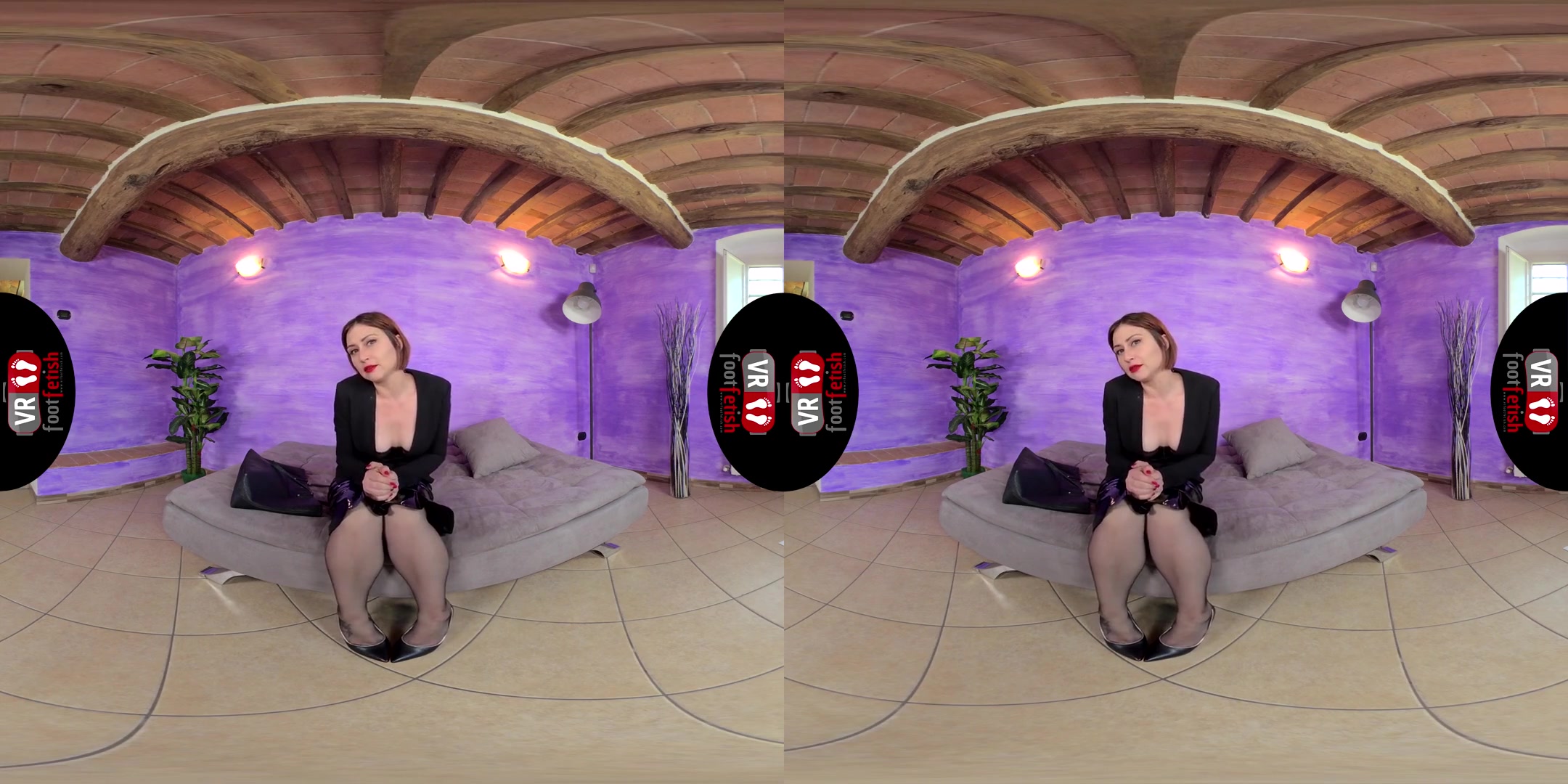 Strikingly Beautiful Ammalia Showing Off Her Fabulous Feet - Stockings Legs and Feet Fetish VR