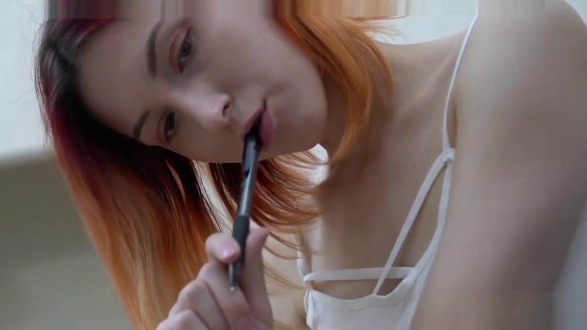 Redhead teen 18+ Makes Huge Cock Cum While Doing Homework