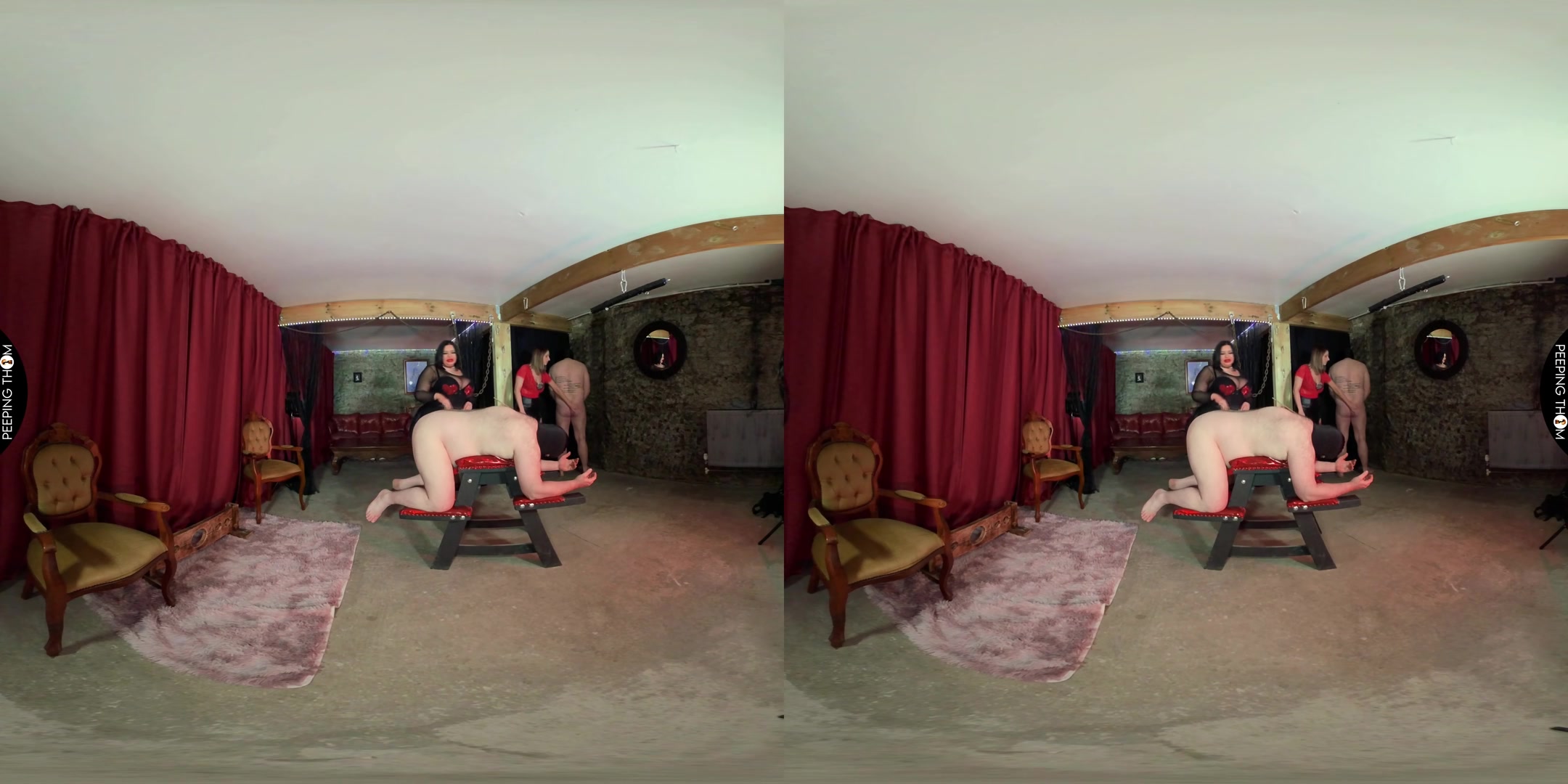Mia and Aveena - Double Spanking - PeepingThom