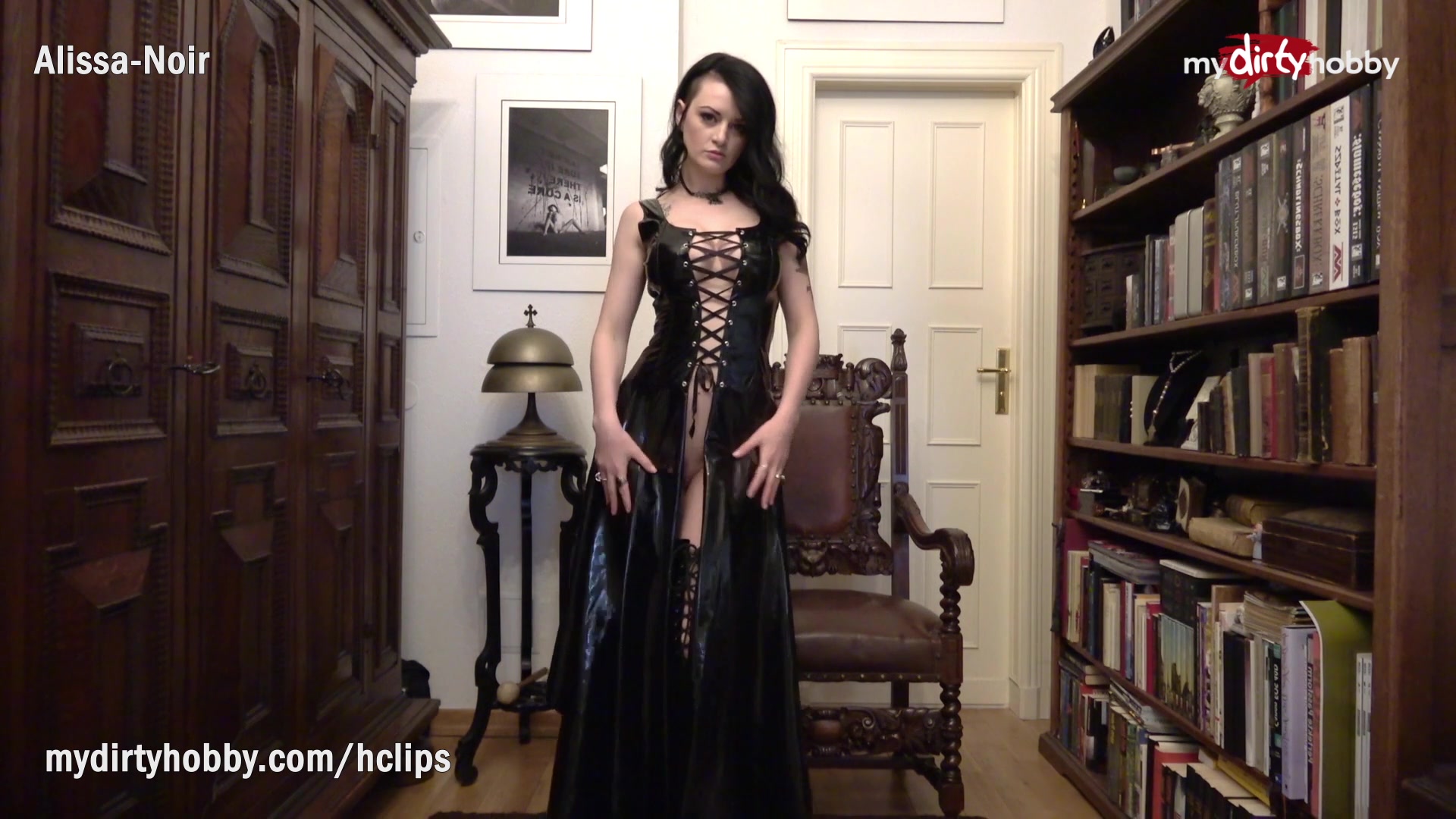 My Dirty Hobby - Goth babe with green eyes masturbates!