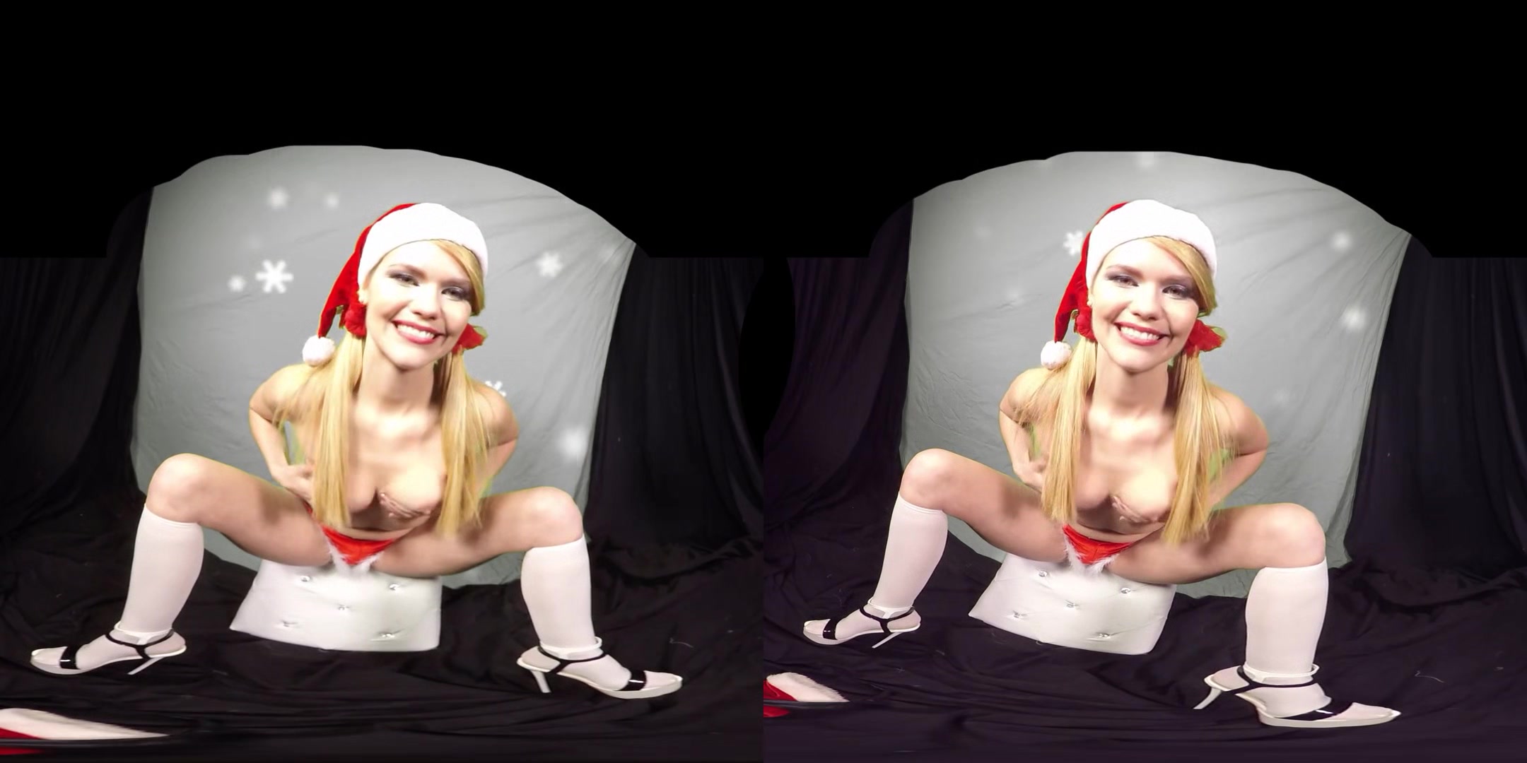 455 - Izzy Delphine; Solo Babe Christmas Special Stripease and Masturbation
