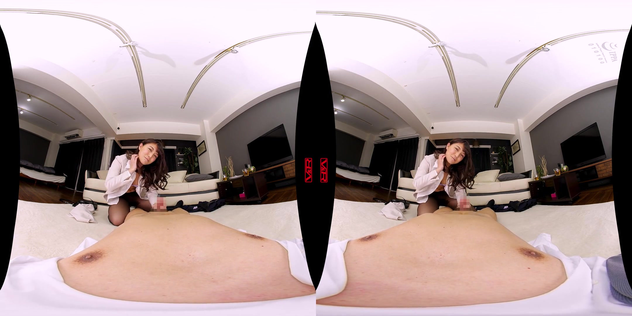 My Ambitious Female Boss Restrained Me and Made me Cum!; Japanese OL in Black Pantyhose