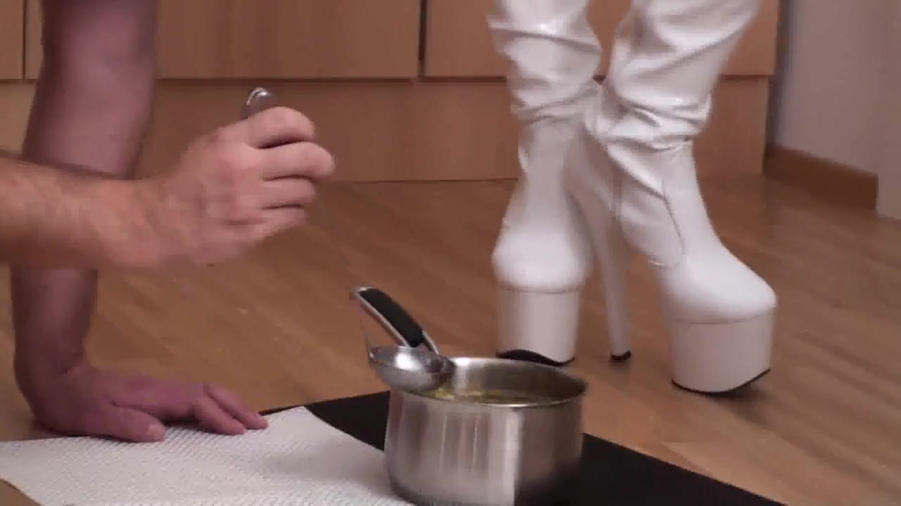 Cooking piss broth served to drink by Foot Girls