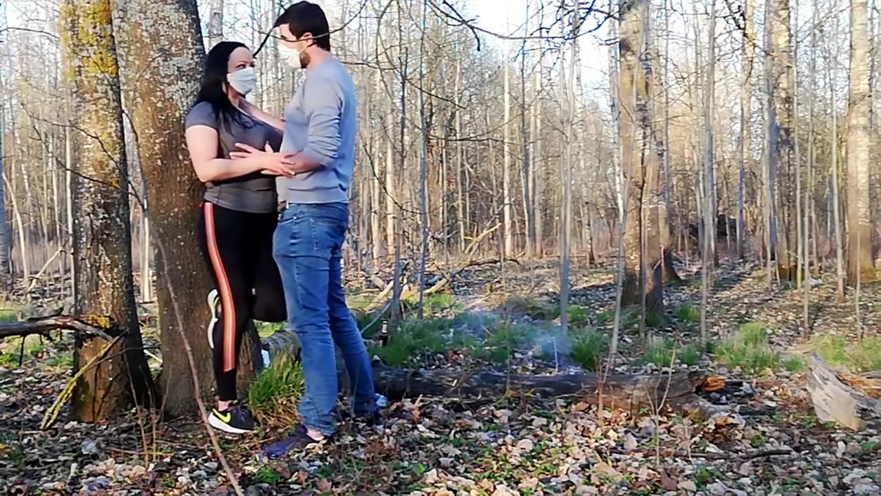 Step brother fucked stepsister in a barbecue forest in coronavirus epidemic 2020