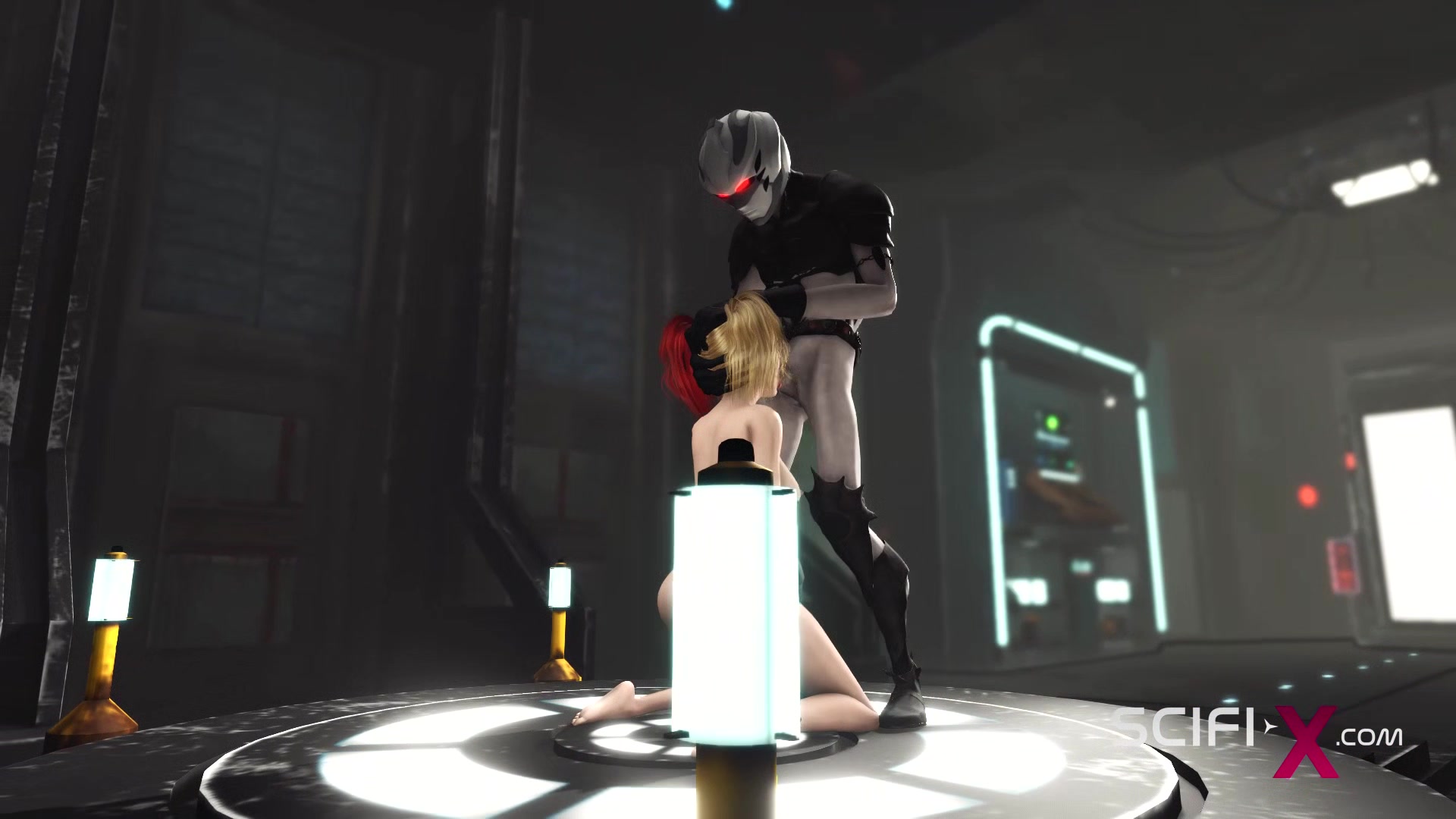Hot sex in the sci-fi lab. A sexy girl gets fucked by an android monster