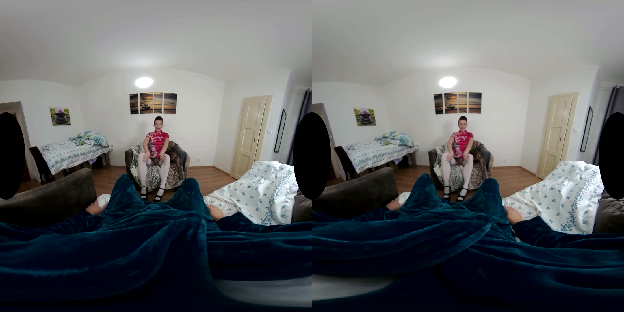 Victoria Daniels: Lady in Red - Beautiful Brunette VR Lapdance Blowjob and Sex