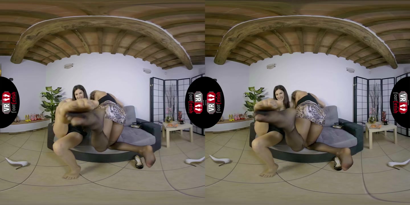Unreal Babes Lilian And Pamela Take Their Clothes Off And Shove Their feet in your face in VR - VRFootFetish