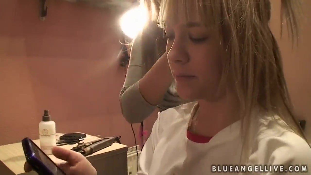 Blue Angel is becoming horny from a nice haircut