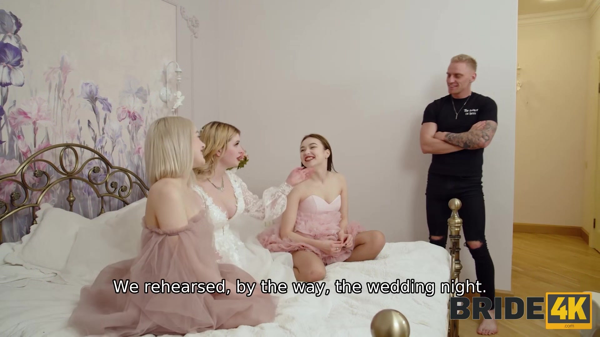 BRIDE4K. Babe shares her groom with two best friends right after the wedding ceremony