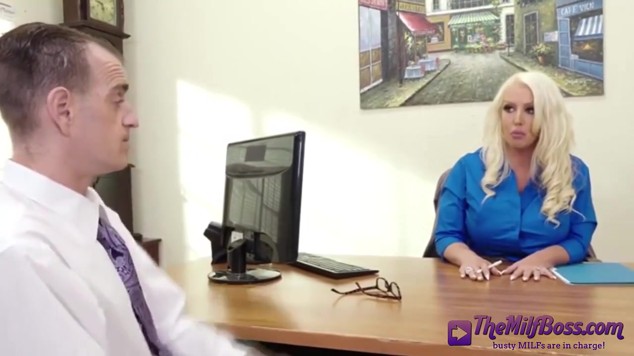 This Horny Office Blonde Sucks