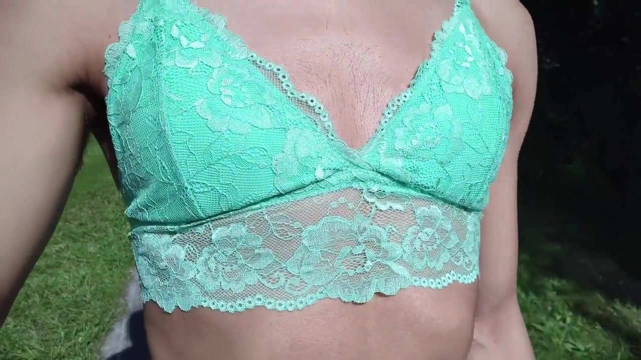 Sissy Boy In Lingerie Playing With Big Granpa Cock