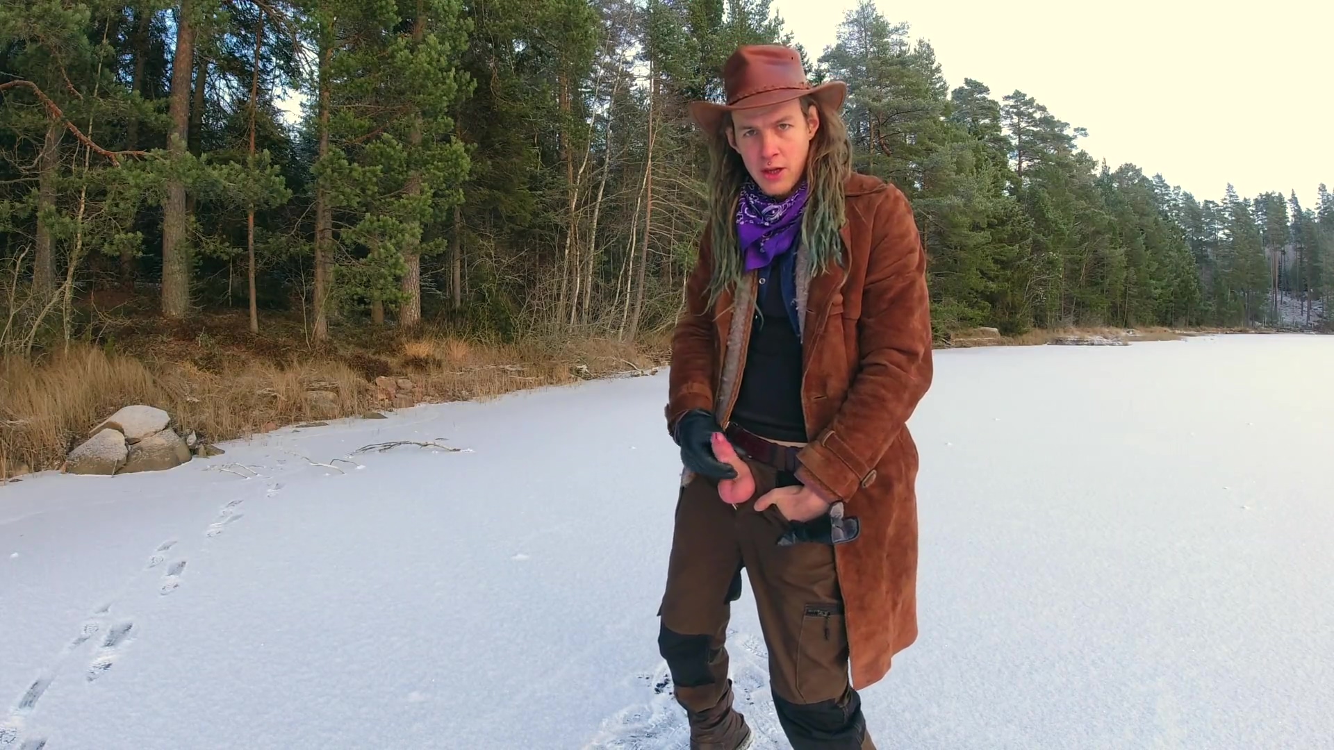 Jerking Off On A Frozen Lake - 4k 60fps