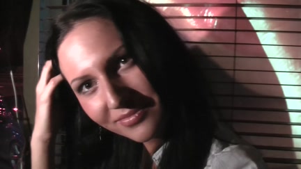 Brunette Hair shows breasts and sucks pecker