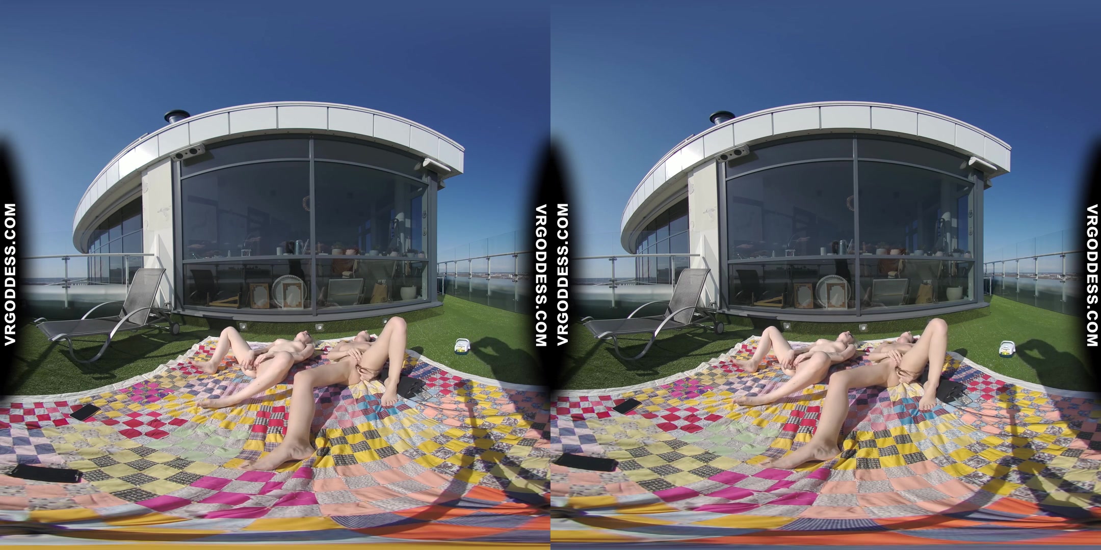 2 Hot Girls Rebeka Ruby And Ingrida Masturbating In The Sun With Glass Dildos Bubbles And Sunbathing