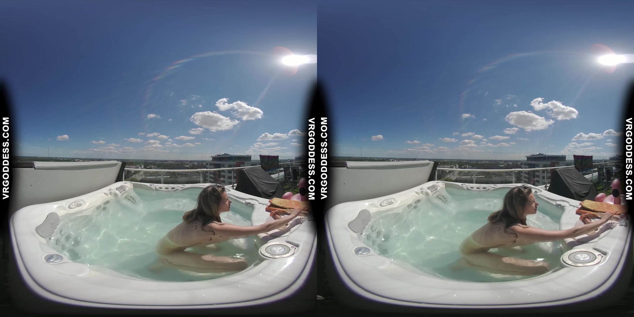 Rooftop Jacuzzi Private Moments With Model Josie Masturbating With Dildos In The Sun
