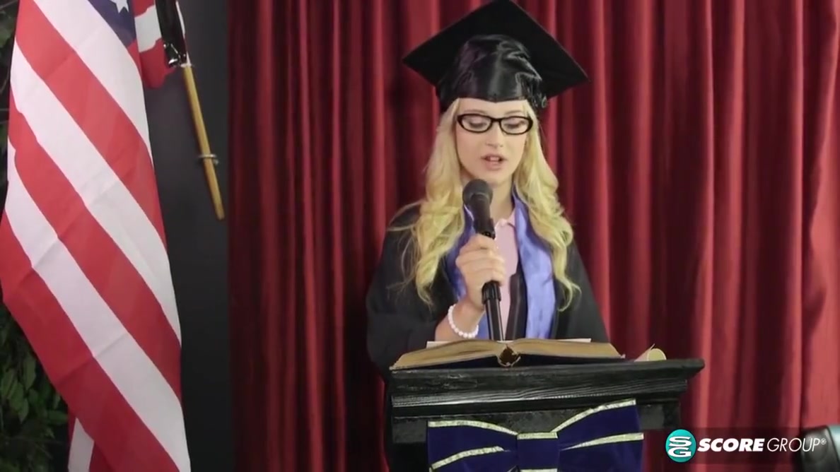 teen 18+ Is Naked Under Her Cap And Gown With Aubrey Gold