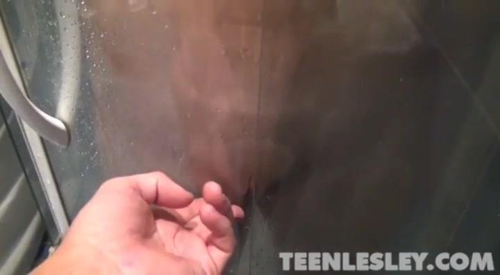teen 18+ Lesley takes a hot shower to make her more horny