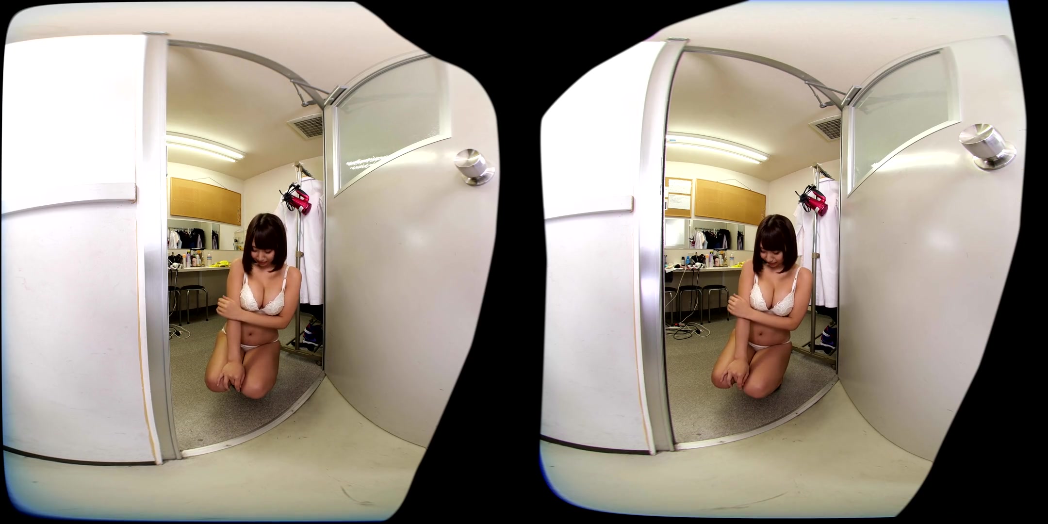 Clearance Time: Idol Changing Clothes in the Dressing Room; Busty Japanese Babe Solo