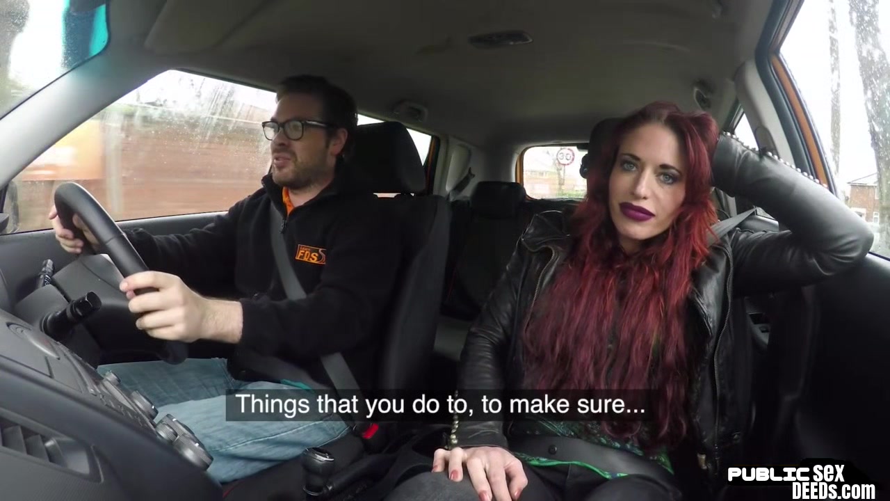 Redhead British squirter fucks her driving tutor in cowgirl