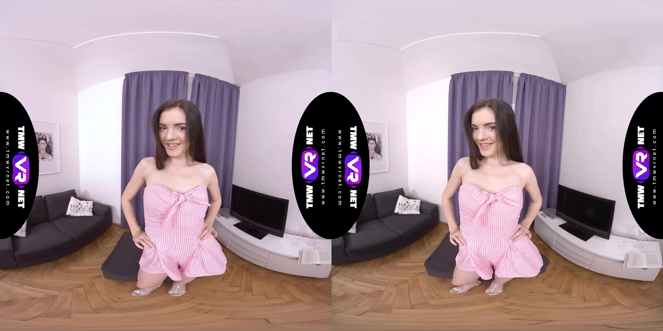 Kinky Sex Practice On Couch; Cute Brunette teen 18+ Babe