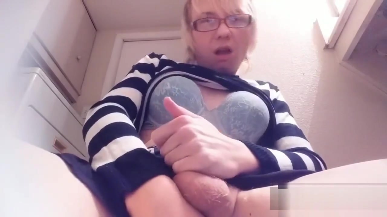 MtF Girl self pleasuring in cute clothes