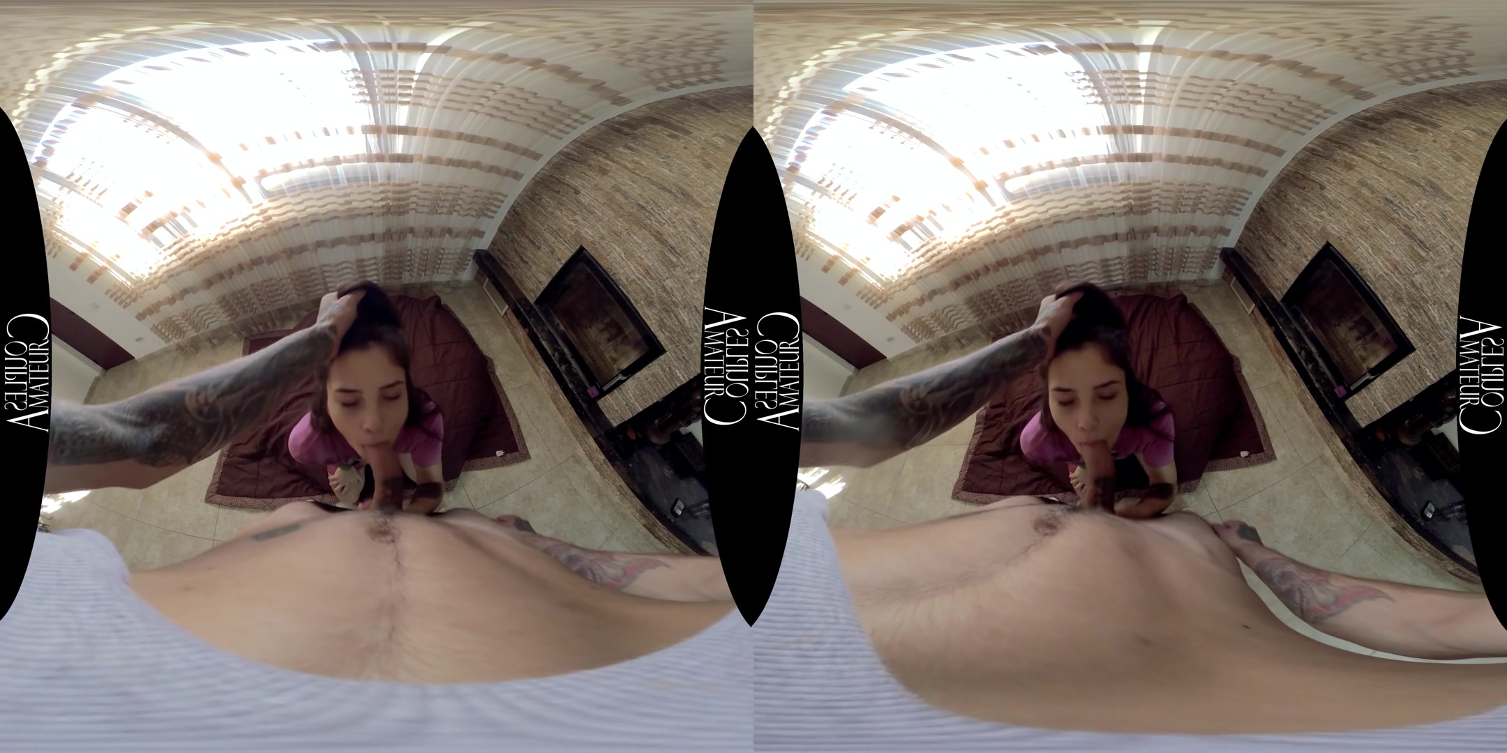 Skinny Brunette Dick Tugging And Face Cumming - AmateurCouplesVR
