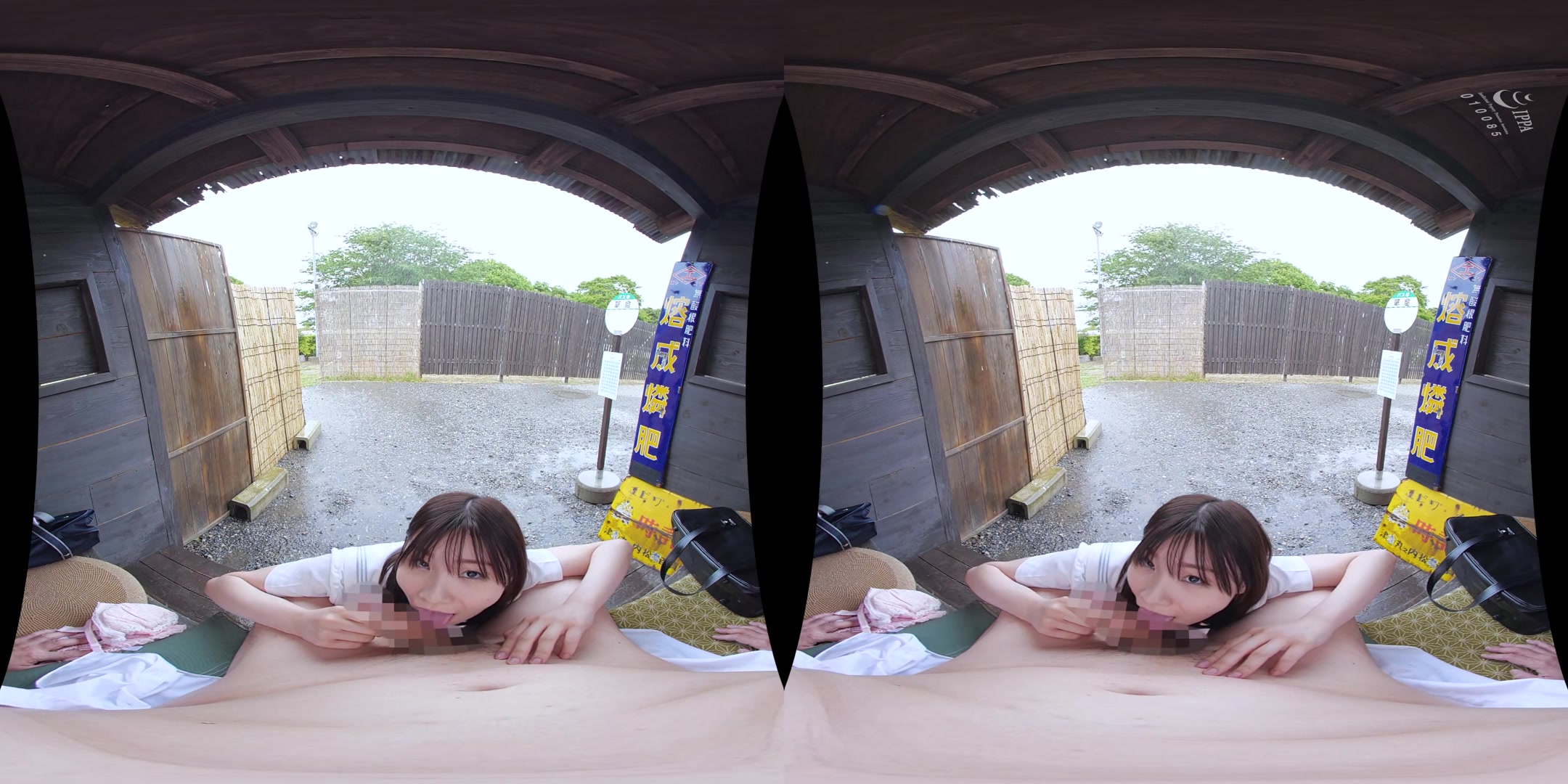 Meru Itou and Mizuki Yayoi - Soaking Wet on a Summer Day at the Bus Stop - TMAVR