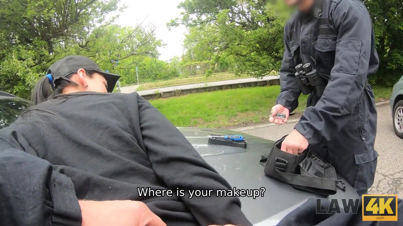 LAW4k. Trimmed sissy of young criminal Leanne Lace is penetrated in the cage