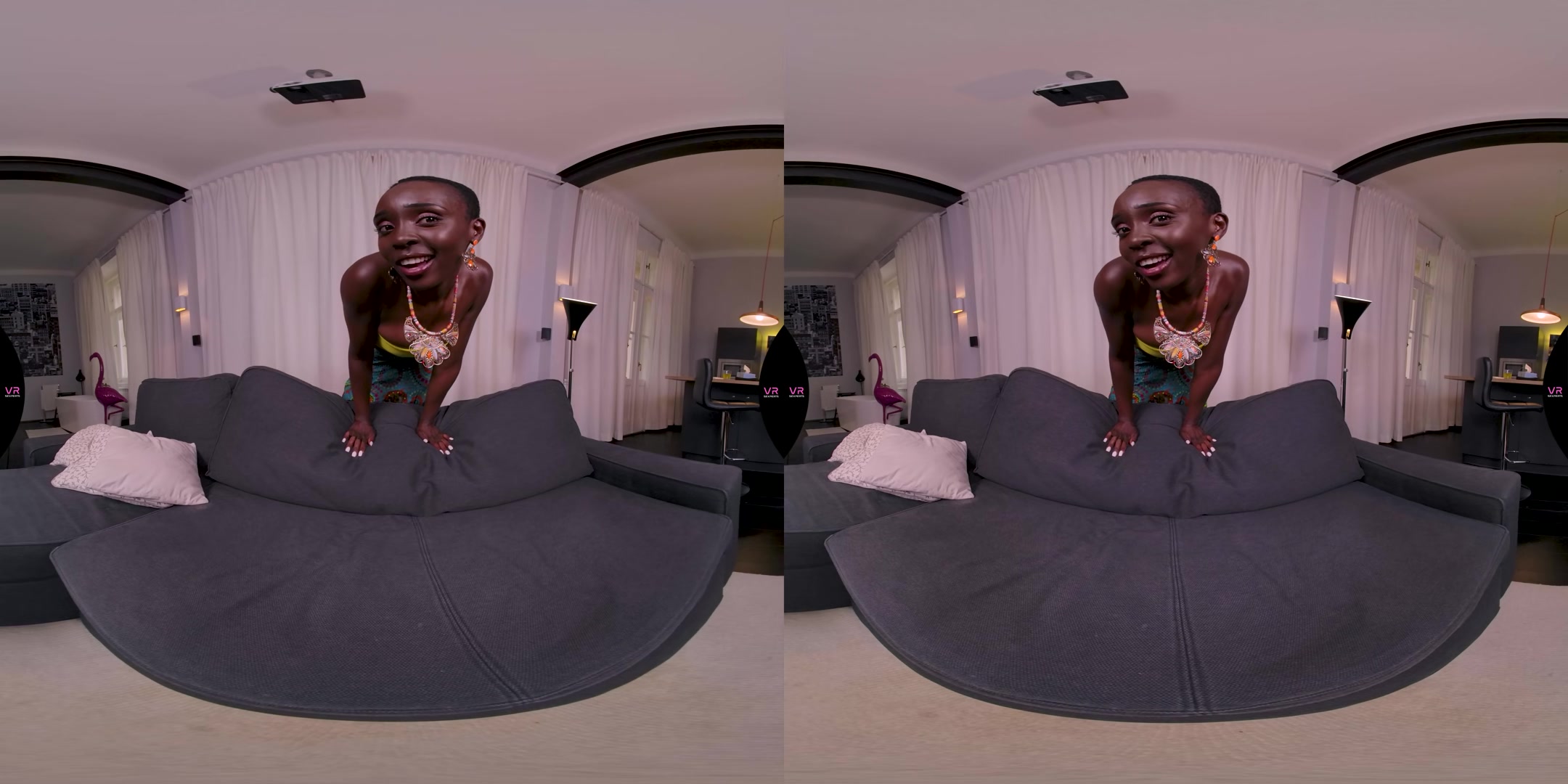 Hot African Girl On Her Couch Needs Some Dick - VRSexperts