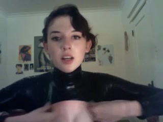 Made a homemade video on webcam of my new latex suit