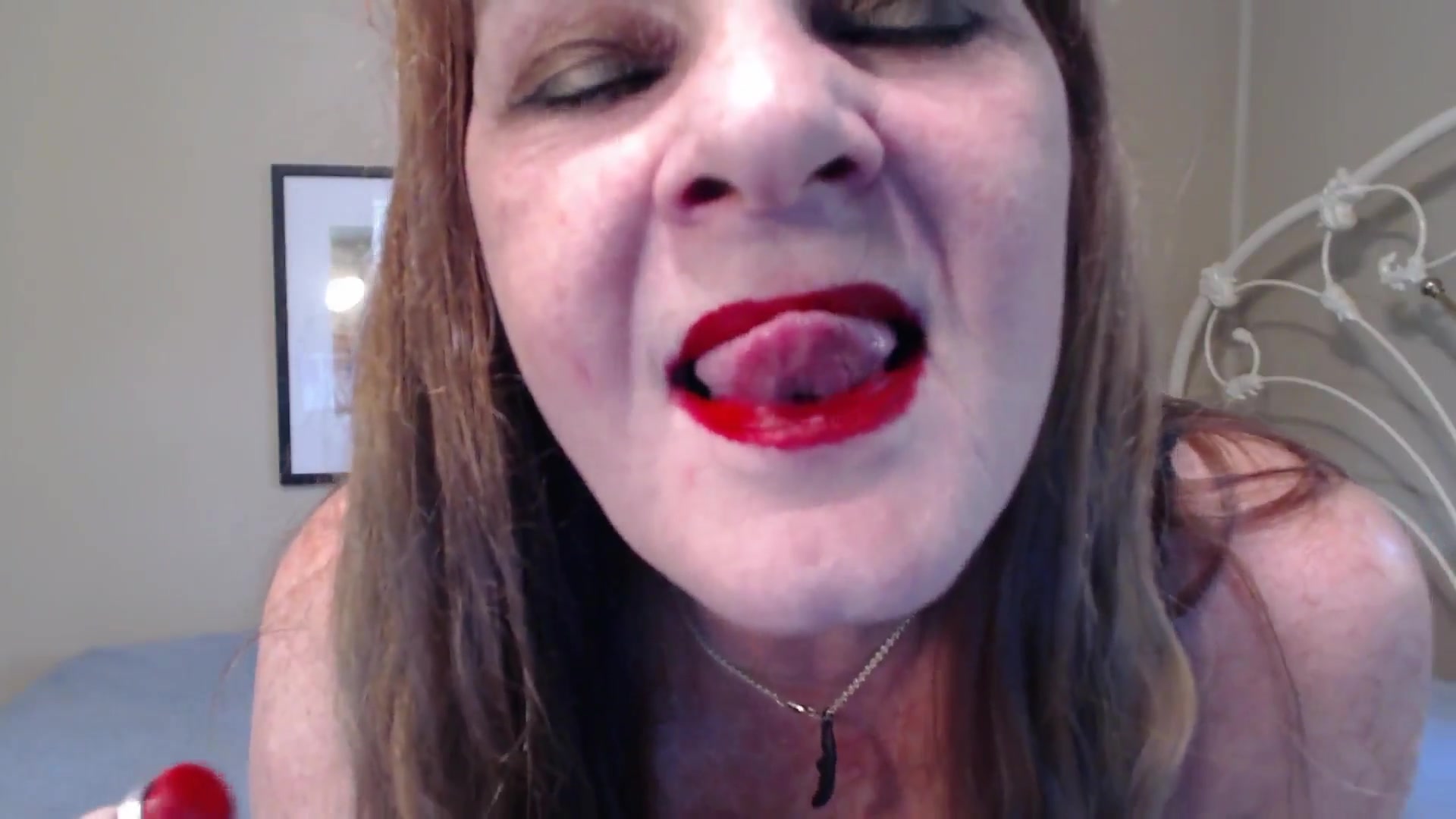 Red Shiny Lips Teasing You - TacAmateurs