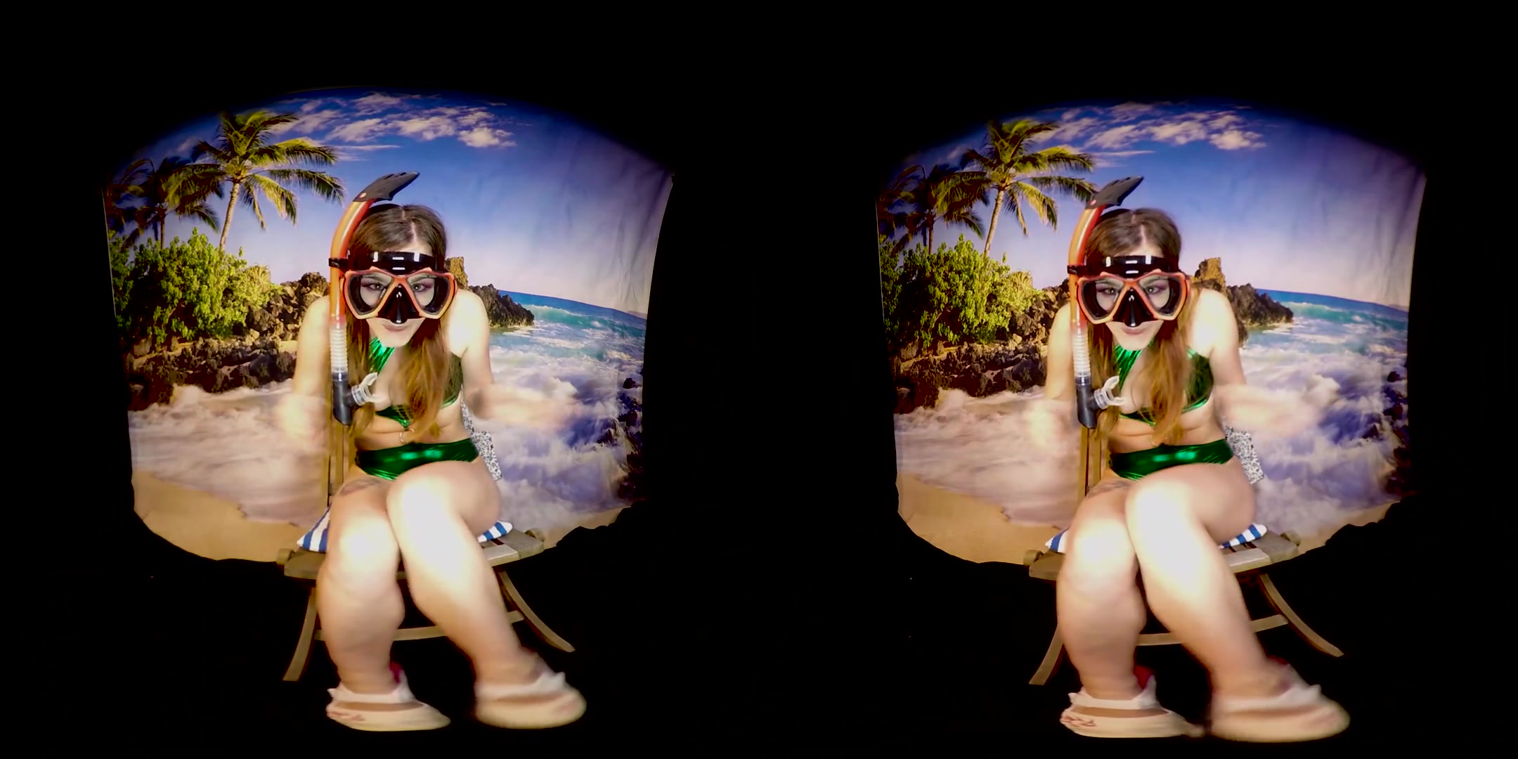 Redhead Elena Vega Cums on the Beach - Cosplay Toying teen 18+
