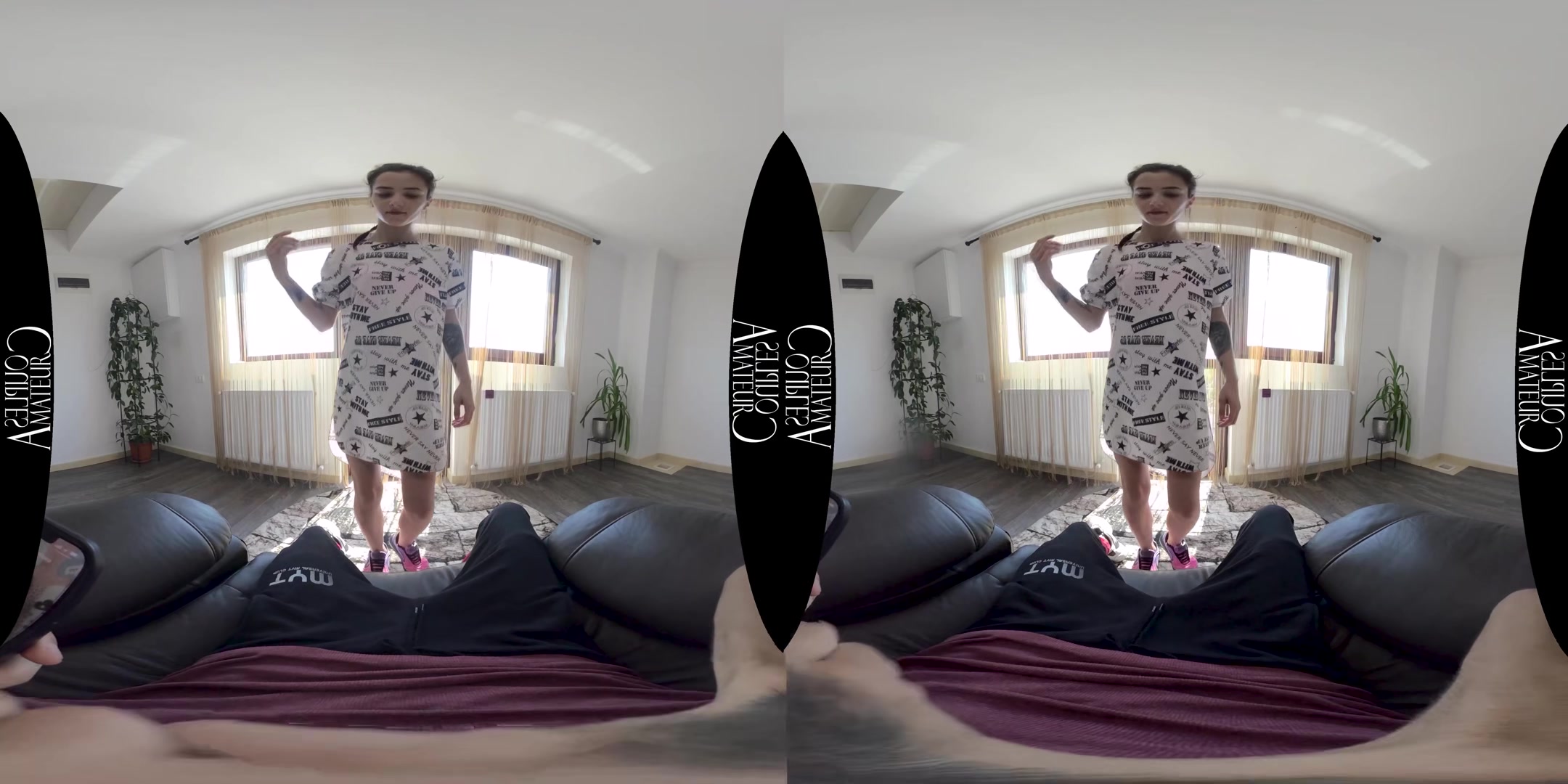 teen 18+ Brunette Quick Fuck On The Armchair - AmateurCouplesVR