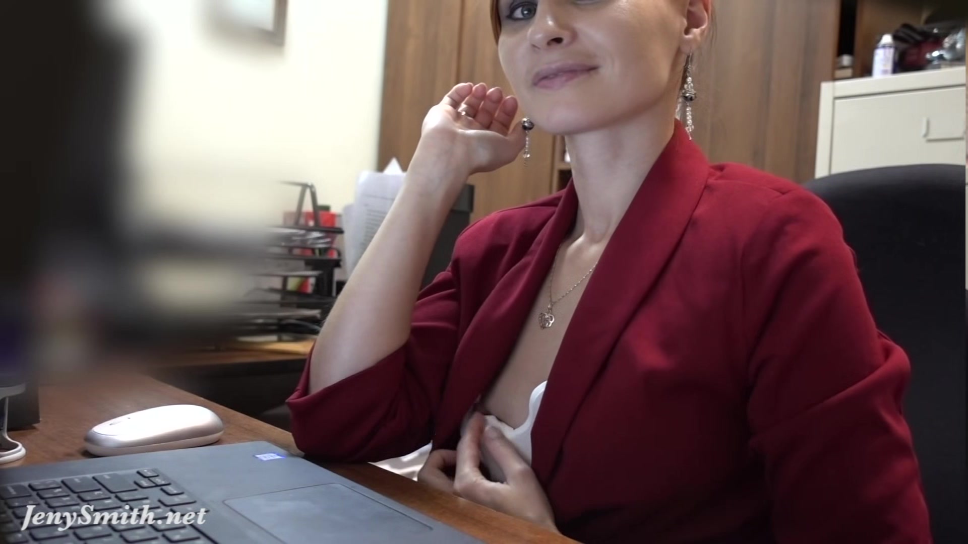 I've got a job. Jeny Smith gets naked at her new job