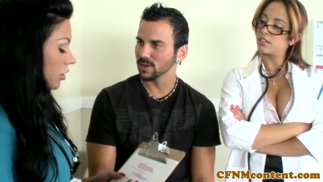 Busty cfnm doctor pussypounded in threeway