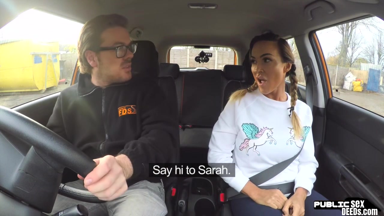 Busty milf publically fucks in driving lesson