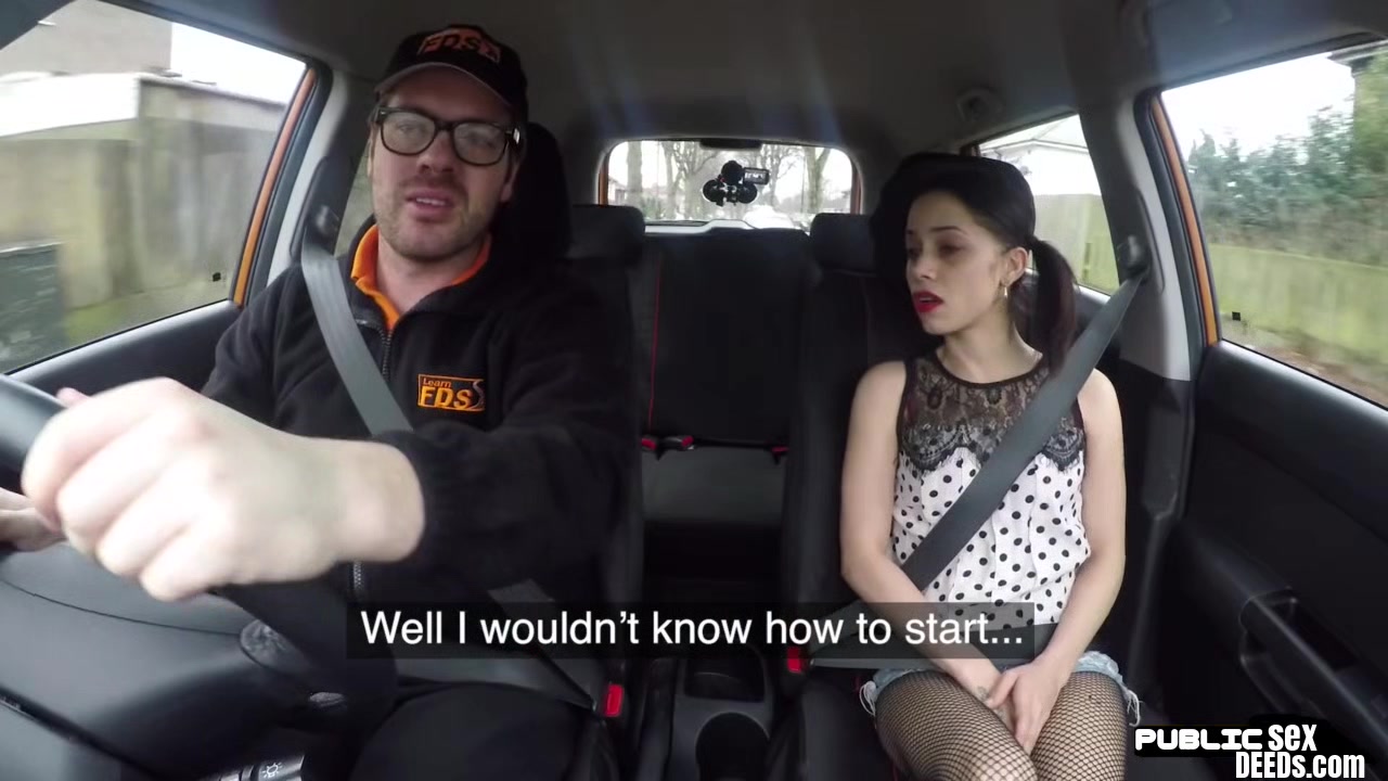 Petite ink slut public fucked in car outdoor by drive tutor